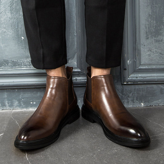 Chelsea Boots Men Leather - GlamTron