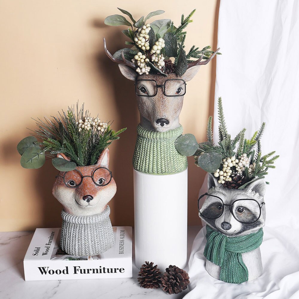 Animal Face Vases