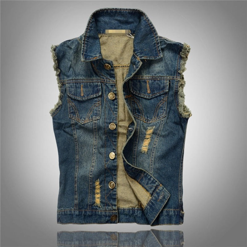 Street Savvy Sleeveless Jeans Jacket