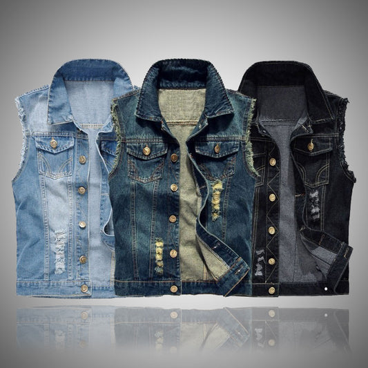 Street Savvy Sleeveless Jeans Jacket