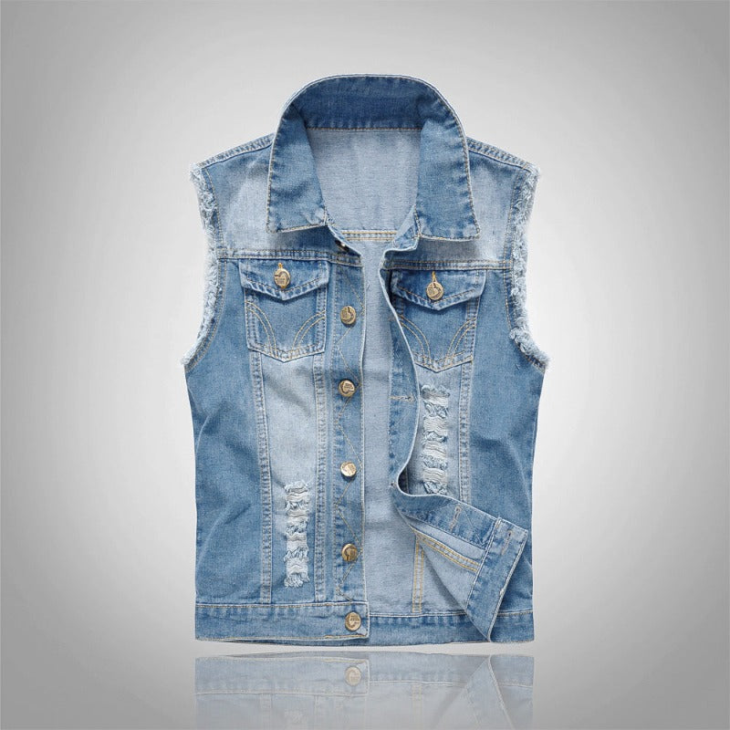 Street Savvy Sleeveless Jeans Jacket