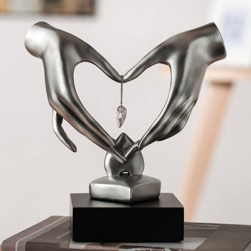 Hand Heart Crystal Statue - Jon & Luck