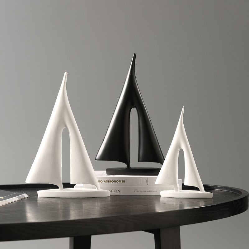 Abstract Sailboat Statue