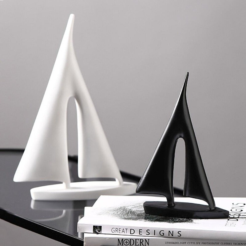 Abstract Sailboat Statue