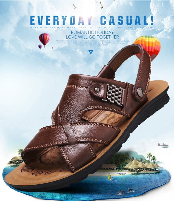 2in1PU Leather Sandals - Jon & Luck