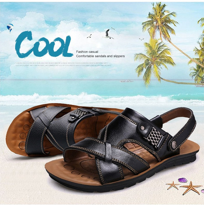 2in1PU Leather Sandals - Jon & Luck