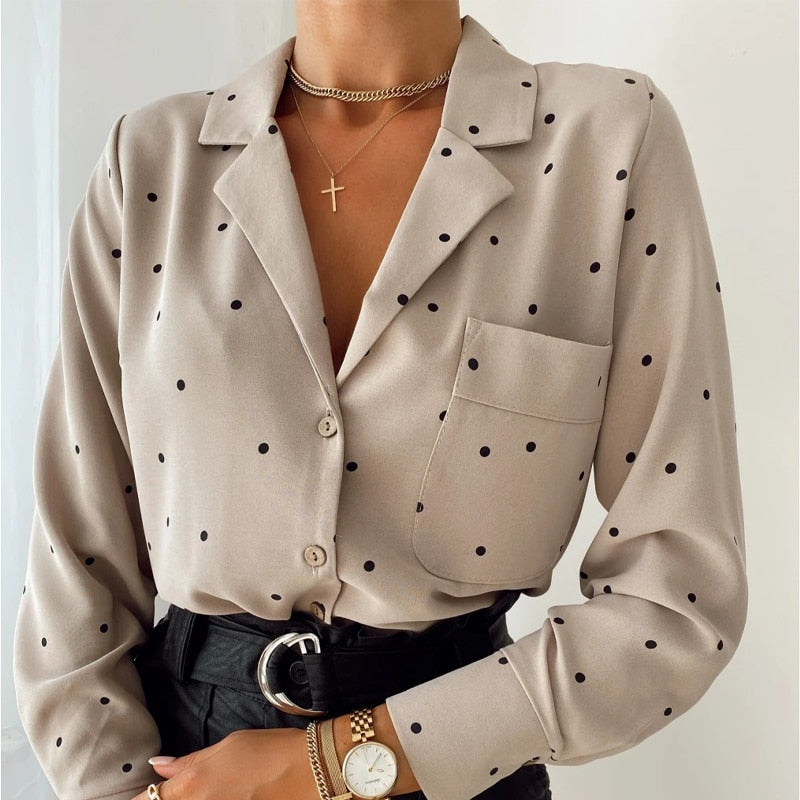 Polka Dotted Women Blouse - GlamTron