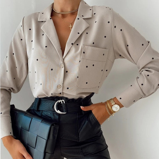 Polka Dotted Women Blouse - GlamTron