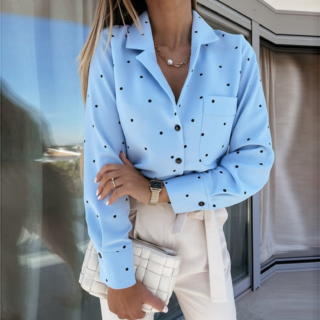 Polka Dotted Women Blouse - GlamTron