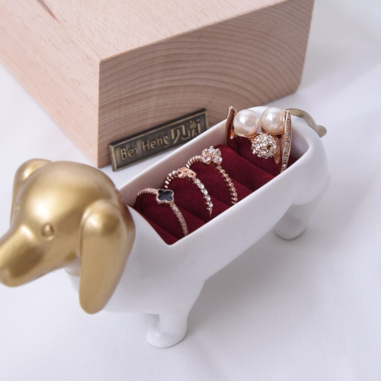 Dachshund Ring Jewelry Box - Jon & Luck