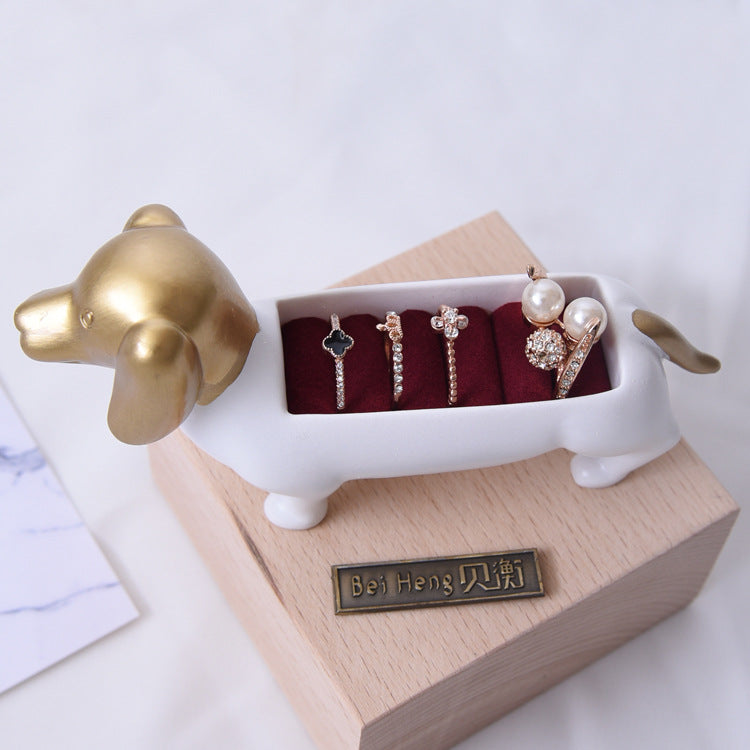 Dachshund Ring Jewelry Box - Jon & Luck