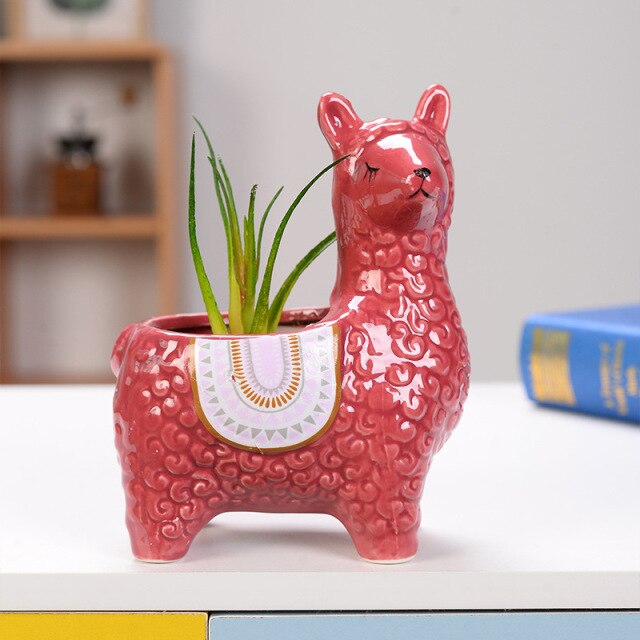 Ceramic Alpaca Flower Pot - Jon & Luck