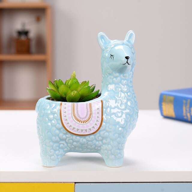 Ceramic Alpaca Flower Pot - Jon & Luck