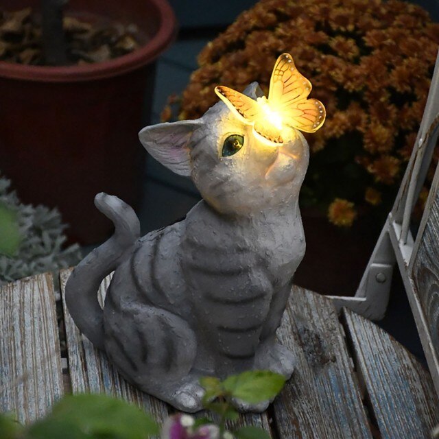 Butterfly Cat Garden Statue - GlamTron