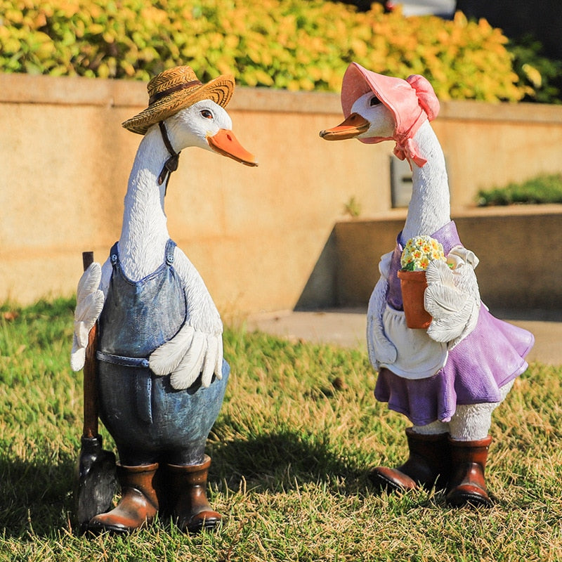 Farmer Duck Garden Statue - GlamTron