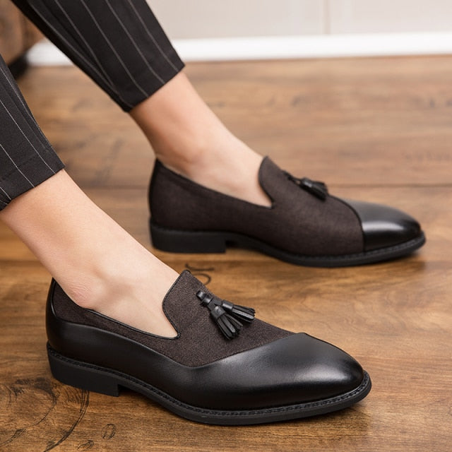 Slip-In Casual Leather Oxfords - GlamTron